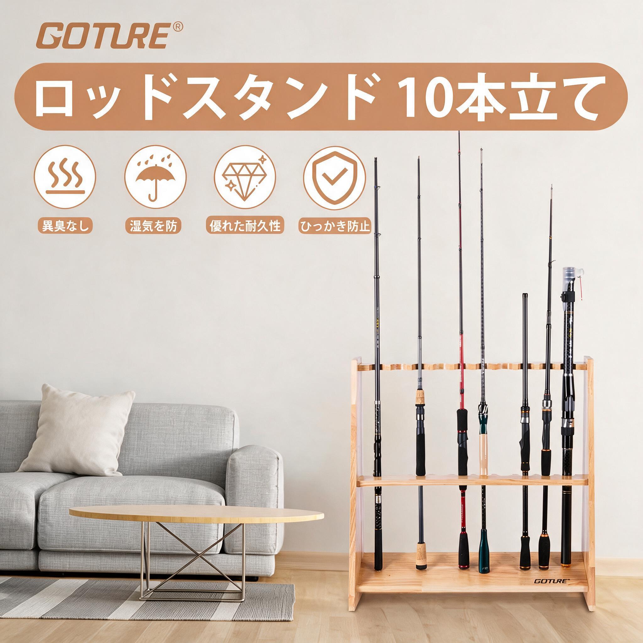 Fishing Rod Rack - Penyangga Joran Pancing Kayu Goture untuk