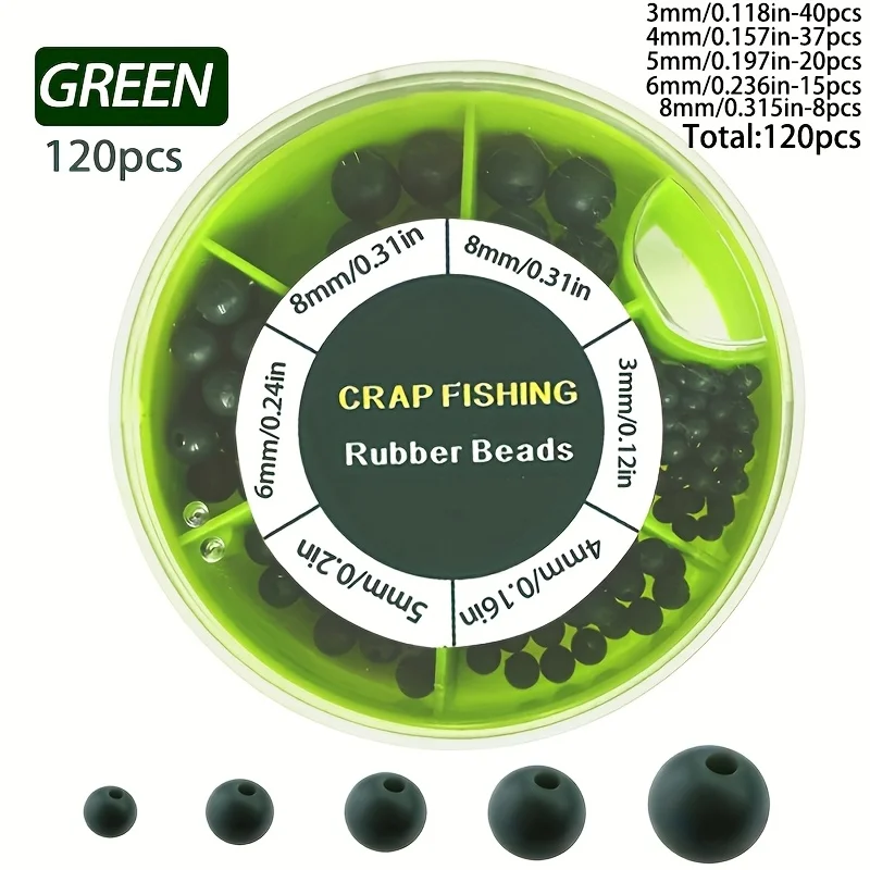 Fishing Rod Building Kit - 120 Buah Set Manik-manik Karet Pancing,